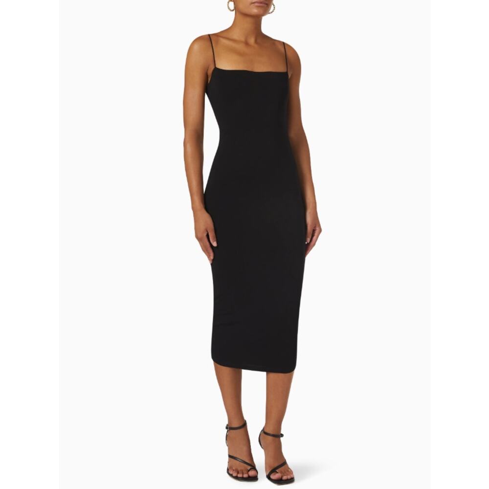 Good American Good Touch 90's Lace Back Bodycon Dress Black Womens Size 5 NWT